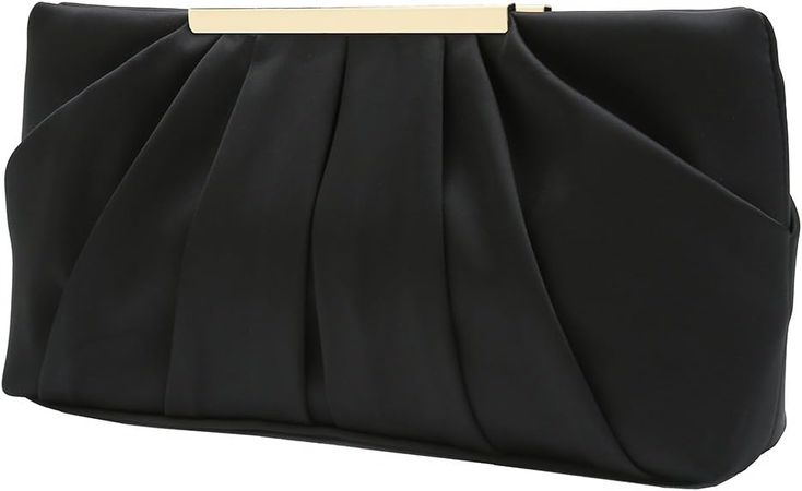 CHARMING TAILOR Clutch Evening Bag Elegant Pleated Satin Formal Handbag Simple Classy Purse for Women (Black): Handbags: Amazon.com