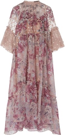 Ahita Floral Silk And Cotton Midi Dress