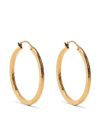 Saint Laurent hammered-effect Small Hoops - Farfetch