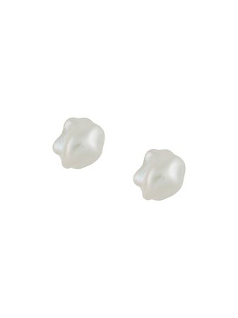 Maria Black Baroque Helix stud earrings white & gold 100716YGPAIR - Farfetch