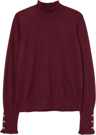 Knit Mock-turtleneck Sweater Burgundy