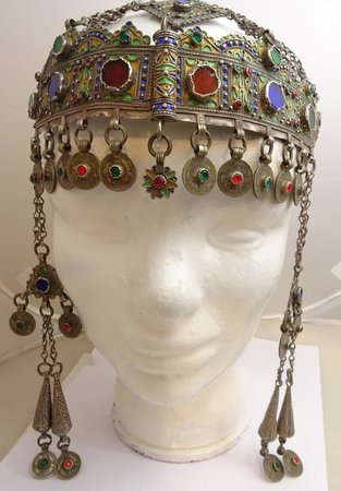 Antique Berber Kabyle Silver and Enamel Headress from Algeria | Etsy