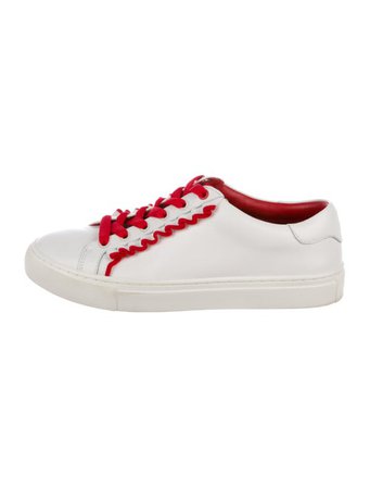 Tory Sport Leather Ruffle Sneakers - Shoes - WTORY21587 | The RealReal
