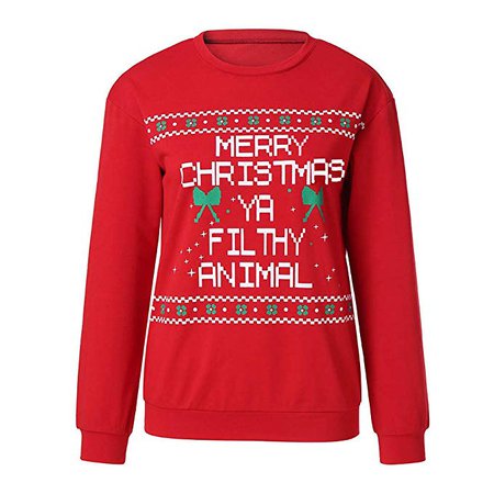 FEDULK Sale Merry Christmas Sweater Long Sleeves Ugly Women Pullover Blouse Xmas Shirts: Amazon.ca: Clothing & Accessories