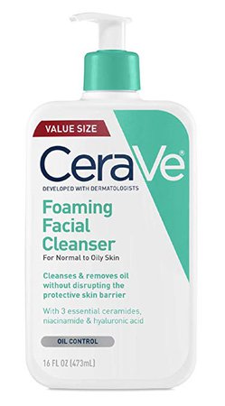 Amazon.com: CeraVe Foaming Facial Cleanser | 16 Fl. Oz | Daily Face Wash for Oily Skin | Fragrance Free: Beauty