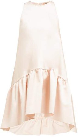 No. 21 - Dropped Hem Satin Mini Dress - Womens - Light Pink