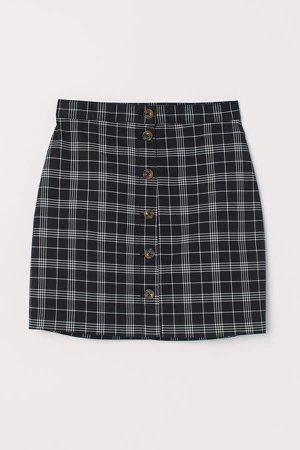 Skirt with Buttons - Black