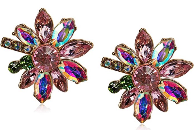 iridescent earrings flower earrings