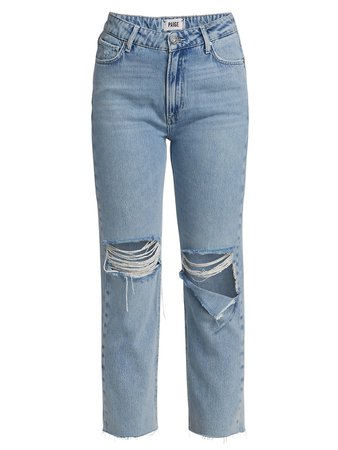 Paige Jeans Noella Distressed Straight-Leg Jeans | SaksFifthAvenue