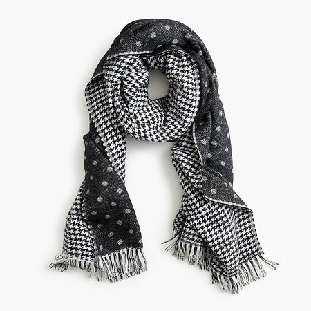 J.Crew: Double-sided Scarf In Houndstooth Dot