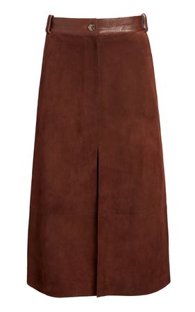 Charlene Suede Midi Skirt By Khaite | Moda Operandi