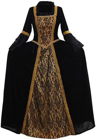 Amazon.com: 1791's lady Women's Medieval Renaissance Dress Gown Brown Rococo Baroque Dress: Clothing