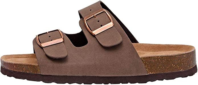 Amazon.com | CUSHIONAIRE Women's Lane Cork Footbed Sandal with +Comfort | Slides