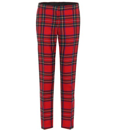 Checked wool trousers