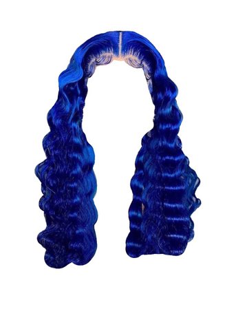 Blue Curly Lace Front Wig