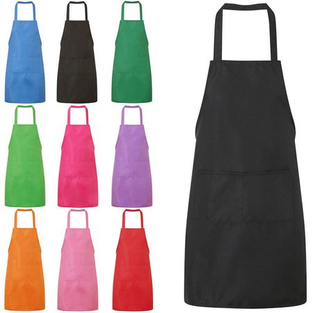 1PC Colorful Cooking Baking Apron Pure Color High Quality Plain Apron Pocket Sleeveless Aprons Kitchen Chef Waiter Cafe BBQ Tool-in Aprons from Home & Garden on AliExpress
