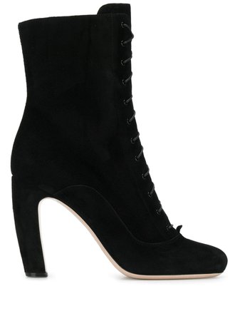 Black Miu Miu Lace Up Boots | Farfetch.com