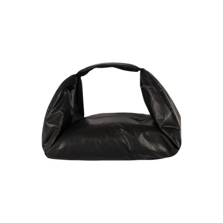 black structural leather bag
