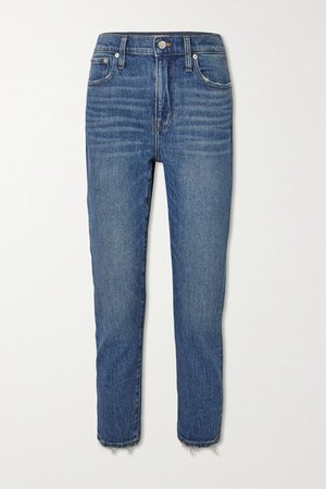 Madewell | Cropped distressed high-rise slim-leg jeans | NET-A-PORTER.COM