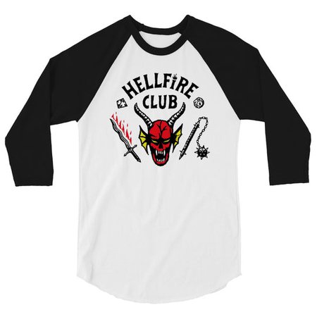 The Hawkins High Hellfire Club 3/4 sleeve Baseball T-Shirt – Corked Brew