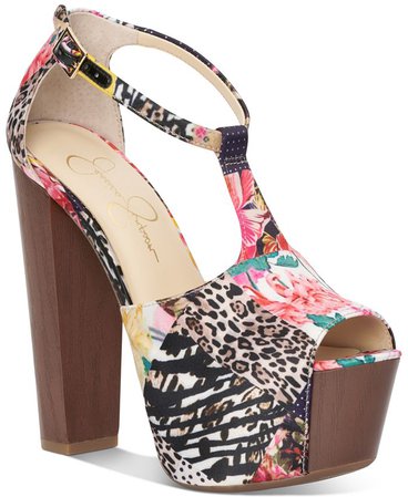 Jessica Simpson Women's Dany T-Strap Platform Dress Sandals & Reviews - Sandals - Shoes - Macy's