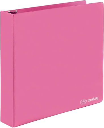Amazon.com : 2 Inch 3 Ring Binder 2” Pink, Slant D-Ring 2 in Binder Clear View Cover with 2 Inside Pockets, Heavy Duty Colored School Supplies Office and Home Binders – by Enday : Office Products