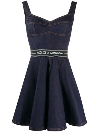 Dolce & Gabbana Flared Denim Mini Dress - Farfetch