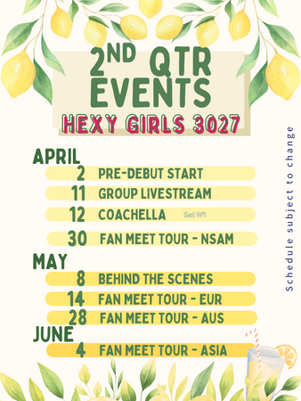 Hexy Girls 2nd Quarter Events 3027/2024