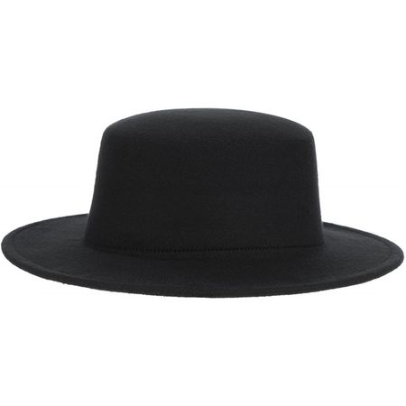 Adult Women Men Flat Top Hat Fedora Hats Trilby Caps Panama Hat Jazz Cap - Black - CV180ES786C