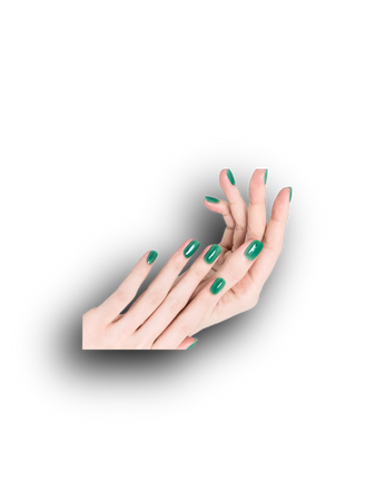 green manicure nails