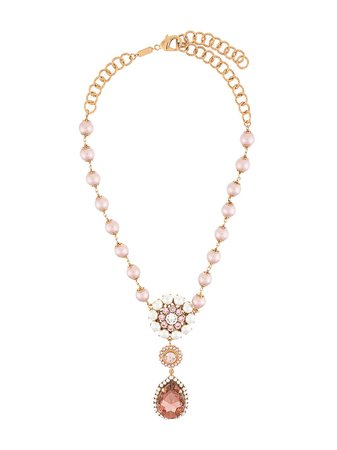 Dolce & Gabbana Crystal Drop Pearl Beaded Necklace | Farfetch.com