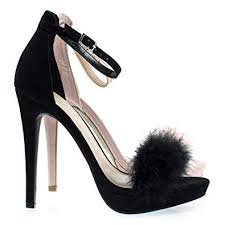 black fluffy heels - Google Search