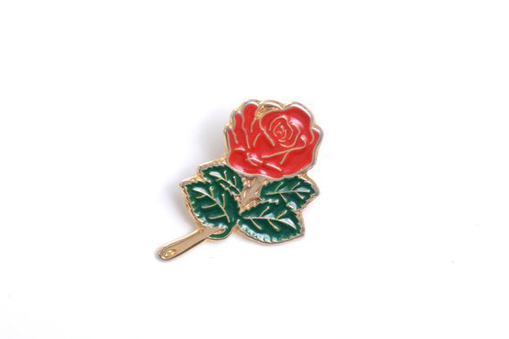 Red rose enamel pin gift for girl flower lapel pin flower | Etsy
