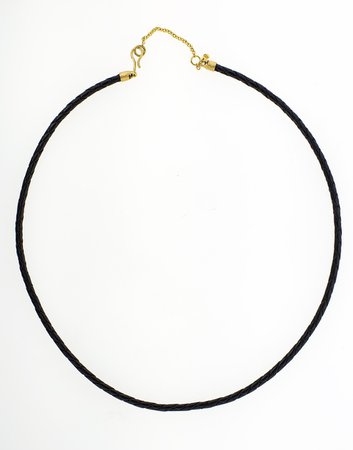 Braided Black Leather Cord Necklace | Marissa Collections