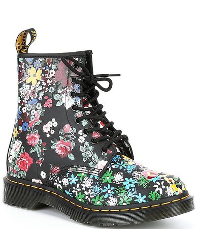 Dr. Martens 1460 Pascal Floral Mash Up Print Leather Combat Booties