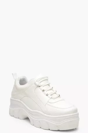 Chunky Platform Lace Up Sneakers | Boohoo