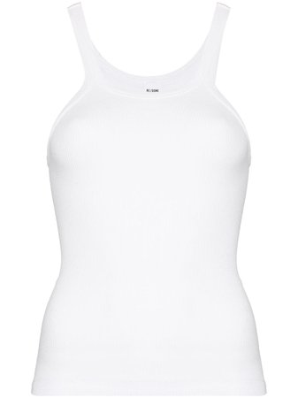 Shop RE/DONE ribbed tank top with Express Delivery - FARFETCH