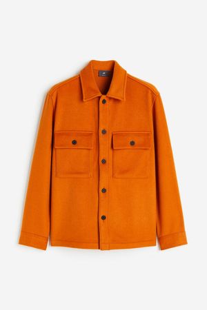 Regular Fit Wool-blend Overshirt - Bright orange - Men | H&M US