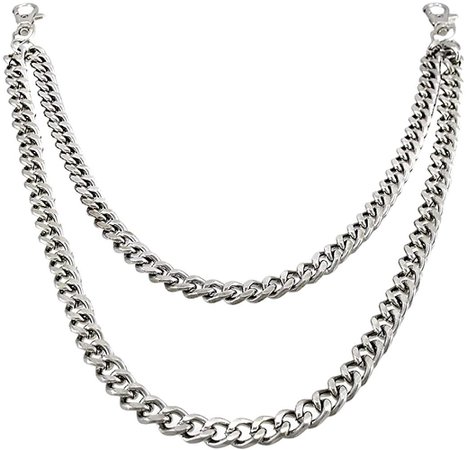 Amazon.com: Heavy Chrome Plated Double Strand Link Wallet Chain: Clothing