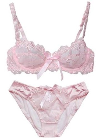 pastel pink lingerie set