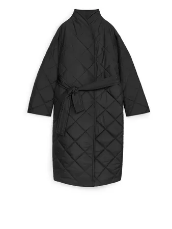Oversized Quilted Coat - Black - Jackets & Coats - ARKET SE