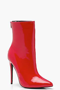 Contrast Fabric Pointed Shoe Boots