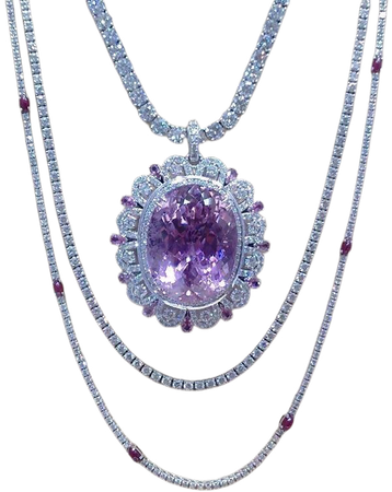 diamond lilac purple necklace