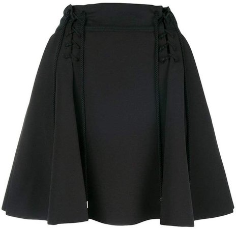 high-waisted flared skirt