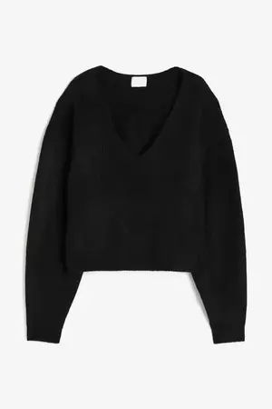 V-neck Sweater - Black - Ladies | H&M US