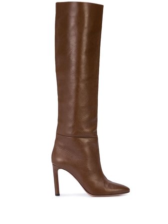 Neutral Oscar De La Renta Knee Length Zipped Boots | Farfetch.com