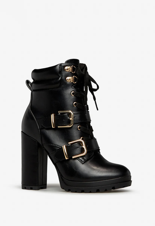 black buckled boots