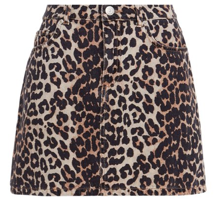 Ganni Brown Leopard Skirt