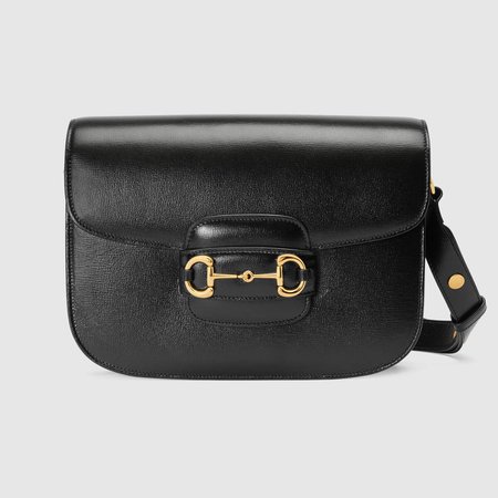 black leather Gucci 1955 Horsebit shoulder bag | GUCCI® US