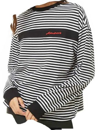 Amour Graphic Striped Tee